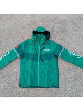 Grab Jacket Vietnam Motorbike Hooded Windbreaker Size Medium